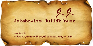 Jakabovits Juliánusz névjegykártya