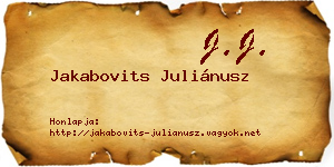 Jakabovits Juliánusz névjegykártya