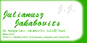 julianusz jakabovits business card